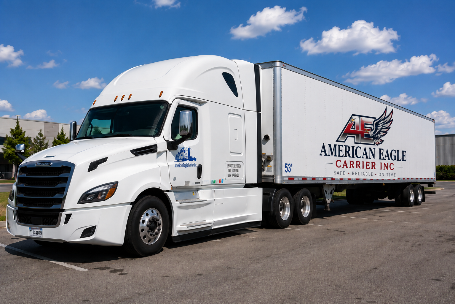 American Eagle Carrier Inc. white truck